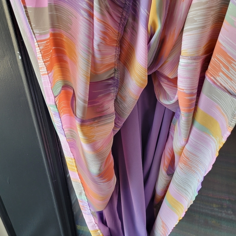NWT COLLECTIVE CONCEPTS MIDI DRESS MULTICOLOR SIZE MEDIUM RUFFLES OPEN BACK - Picture 7 of 14